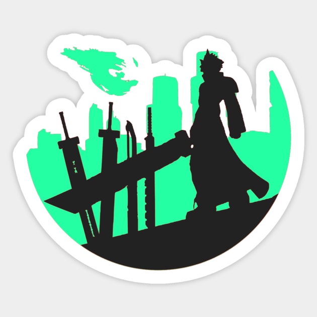 Cloud Strife Midgar Sticker by OtakuPapercraft